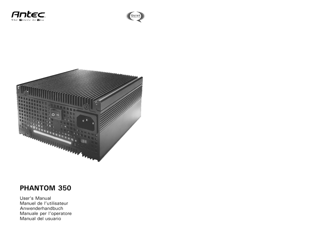 Antec 350 user manual Phantom 