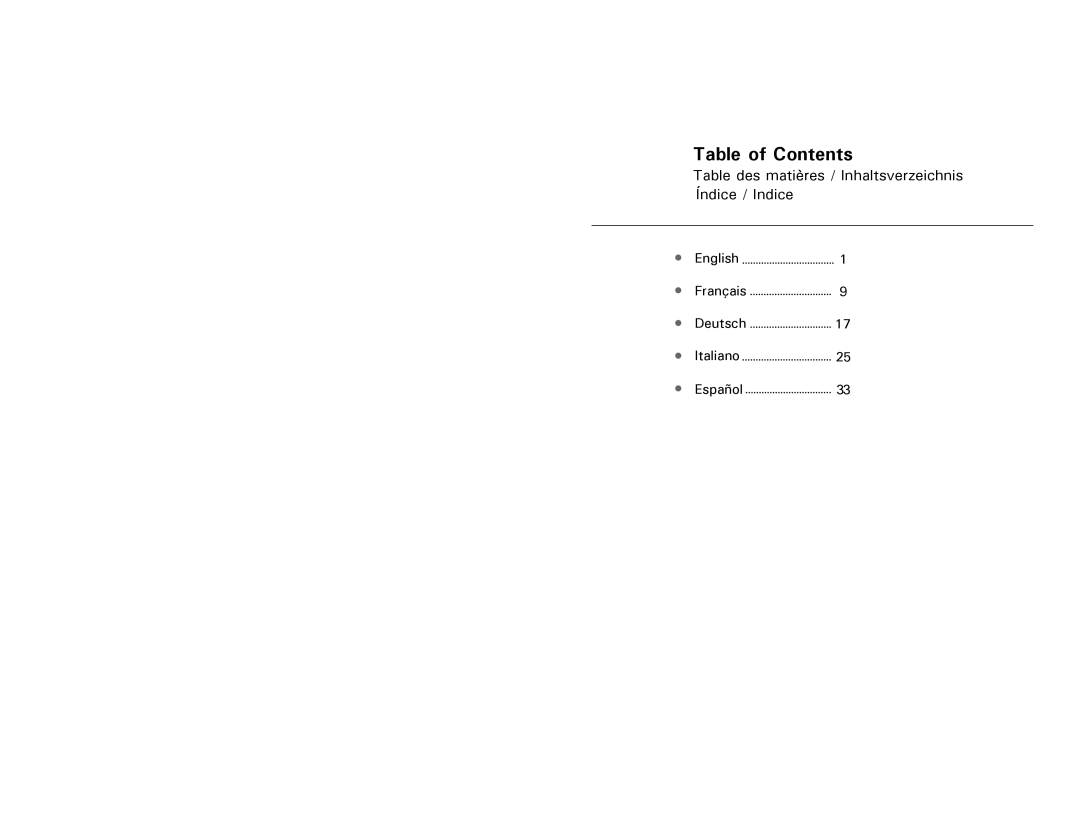 Antec 350 user manual Table of Contents, Table des matières / Inhaltsverzeichnis Índice / Indice 