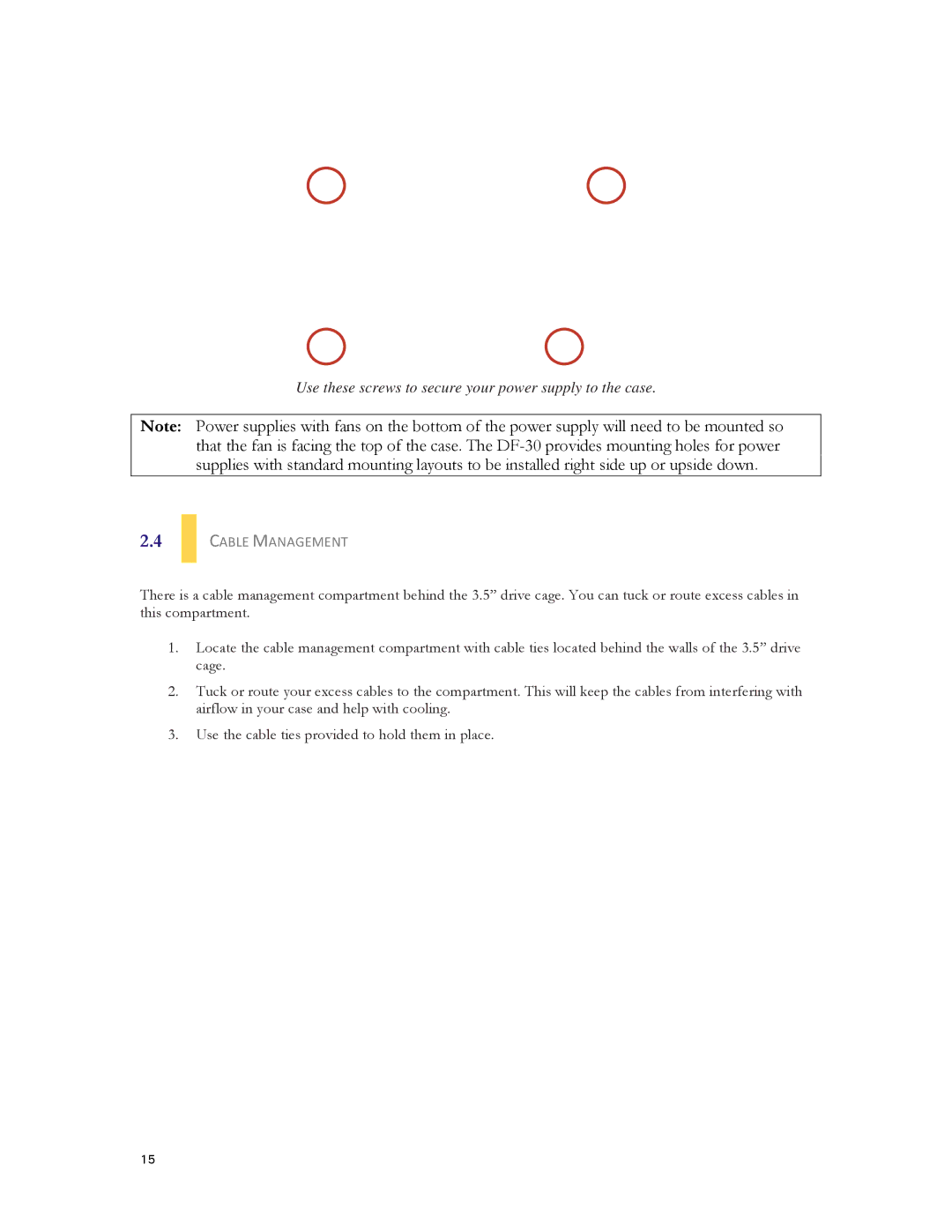 Antec DF-30 user manual Cable Management 