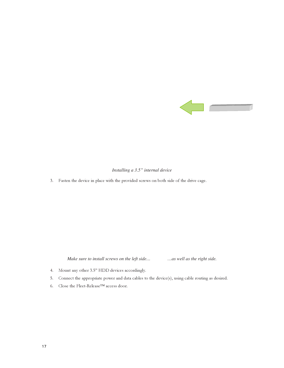 Antec DF-30 user manual Installing a 3.5 internal device 