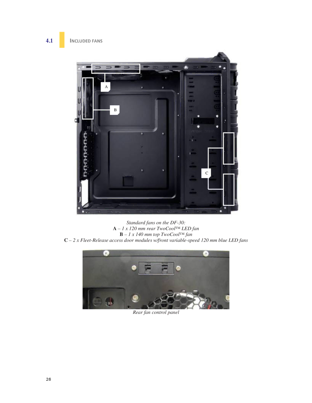 Antec DF-30 user manual Included Fans 