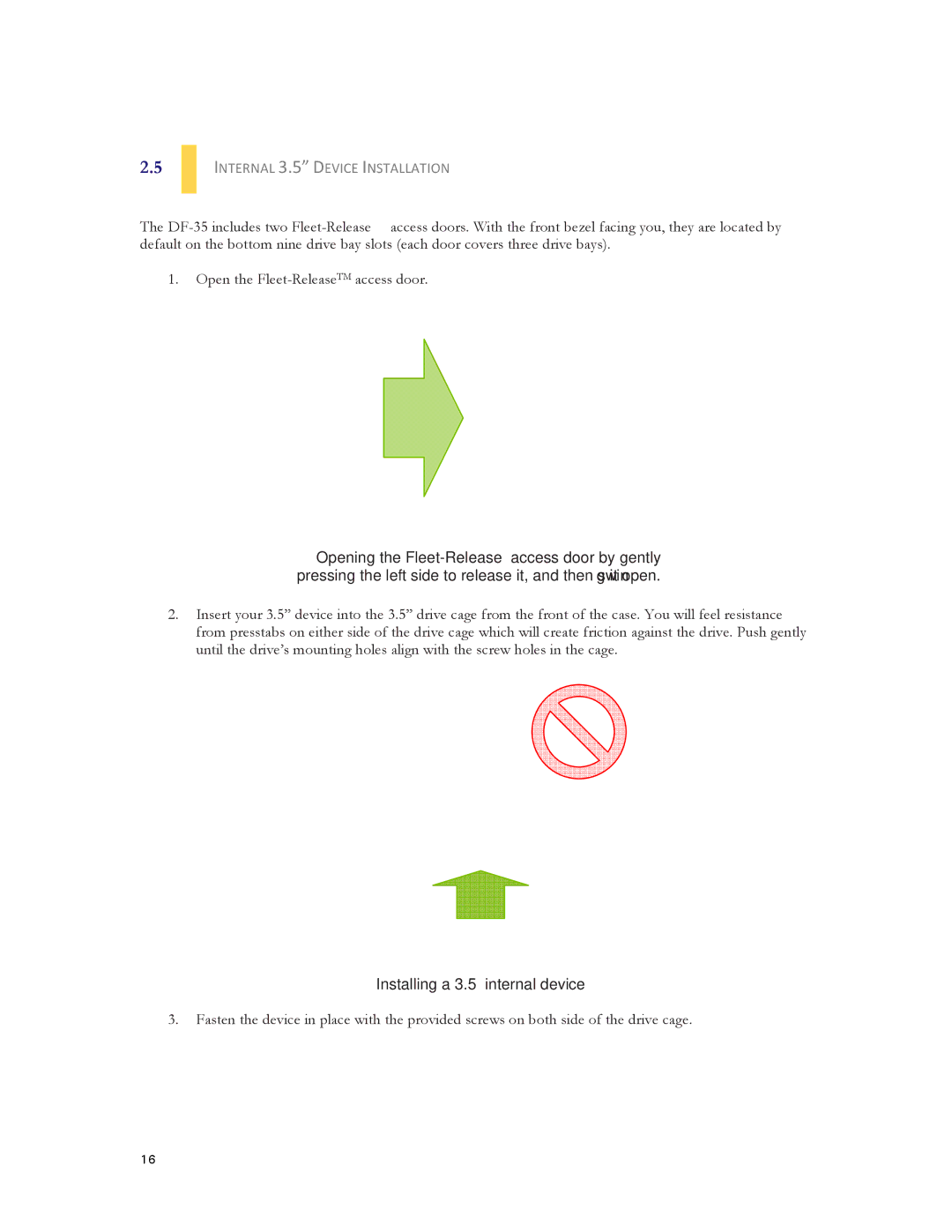 Antec DF-35 user manual Internal 3.5 Device Installation 