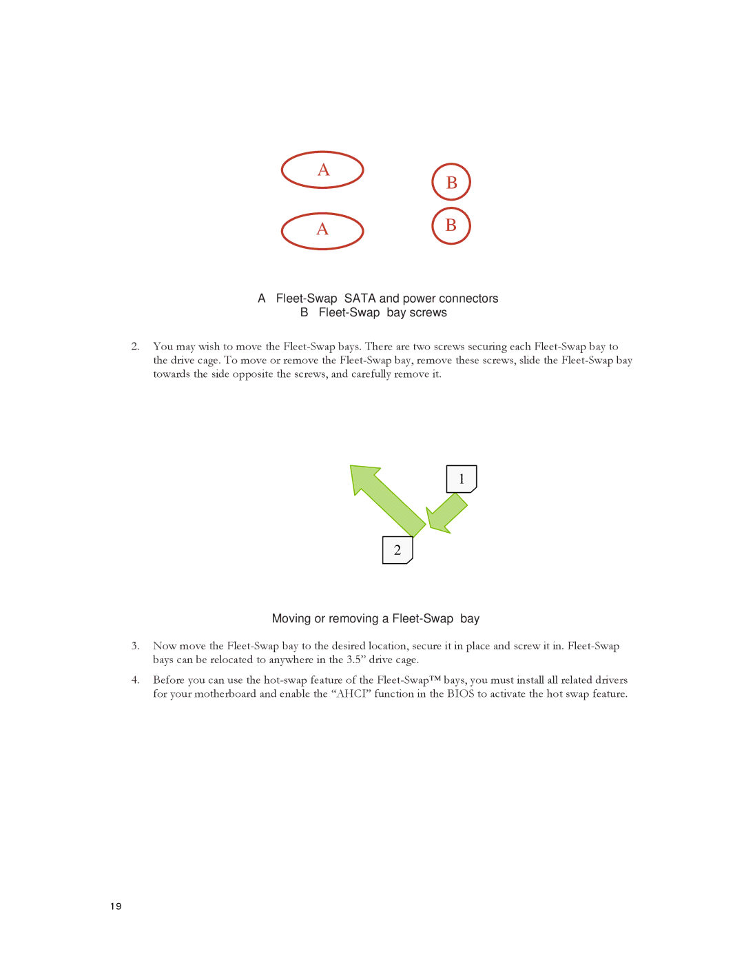 Antec DF-35 user manual Moving or removing a Fleet-Swap bay 