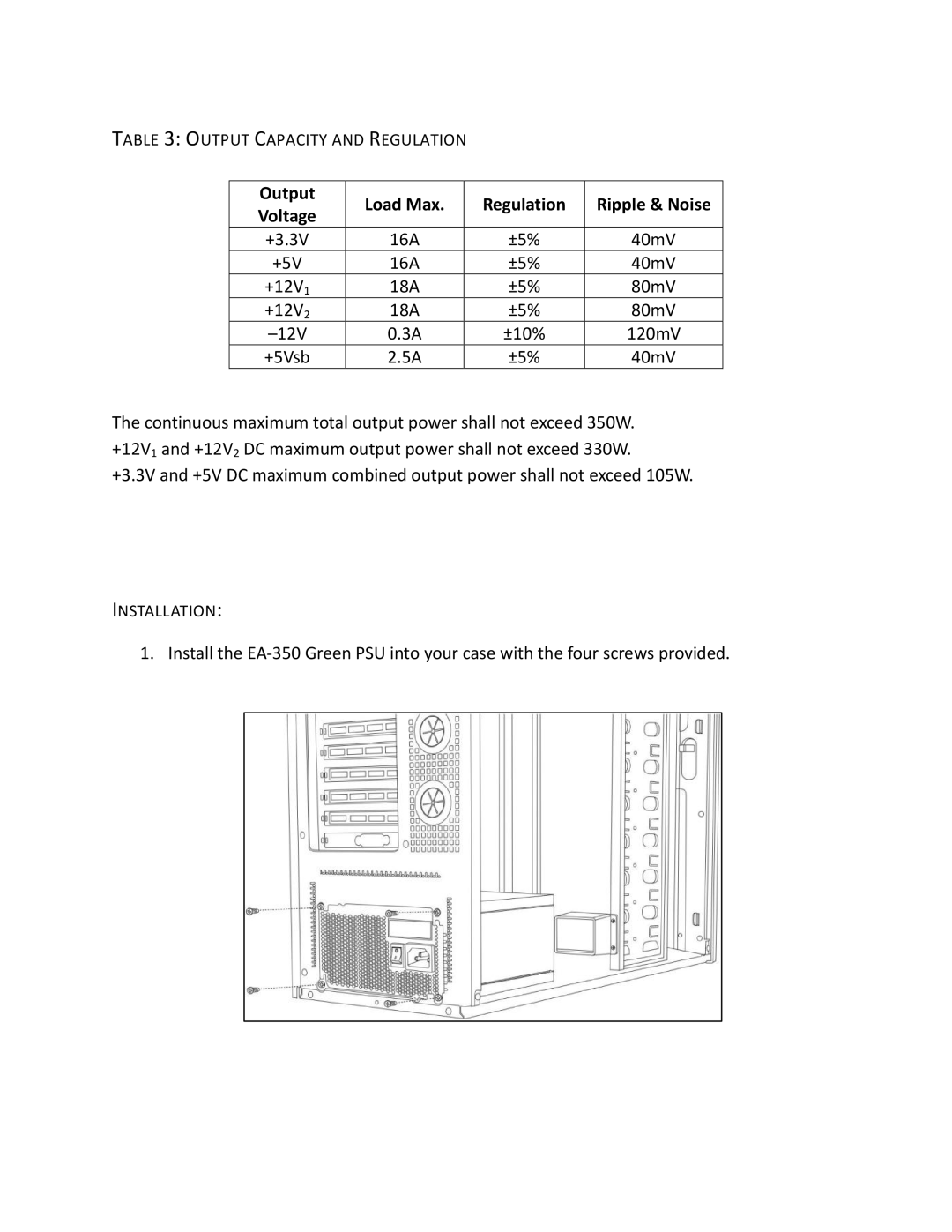 Antec EA-350 user manual Installation 