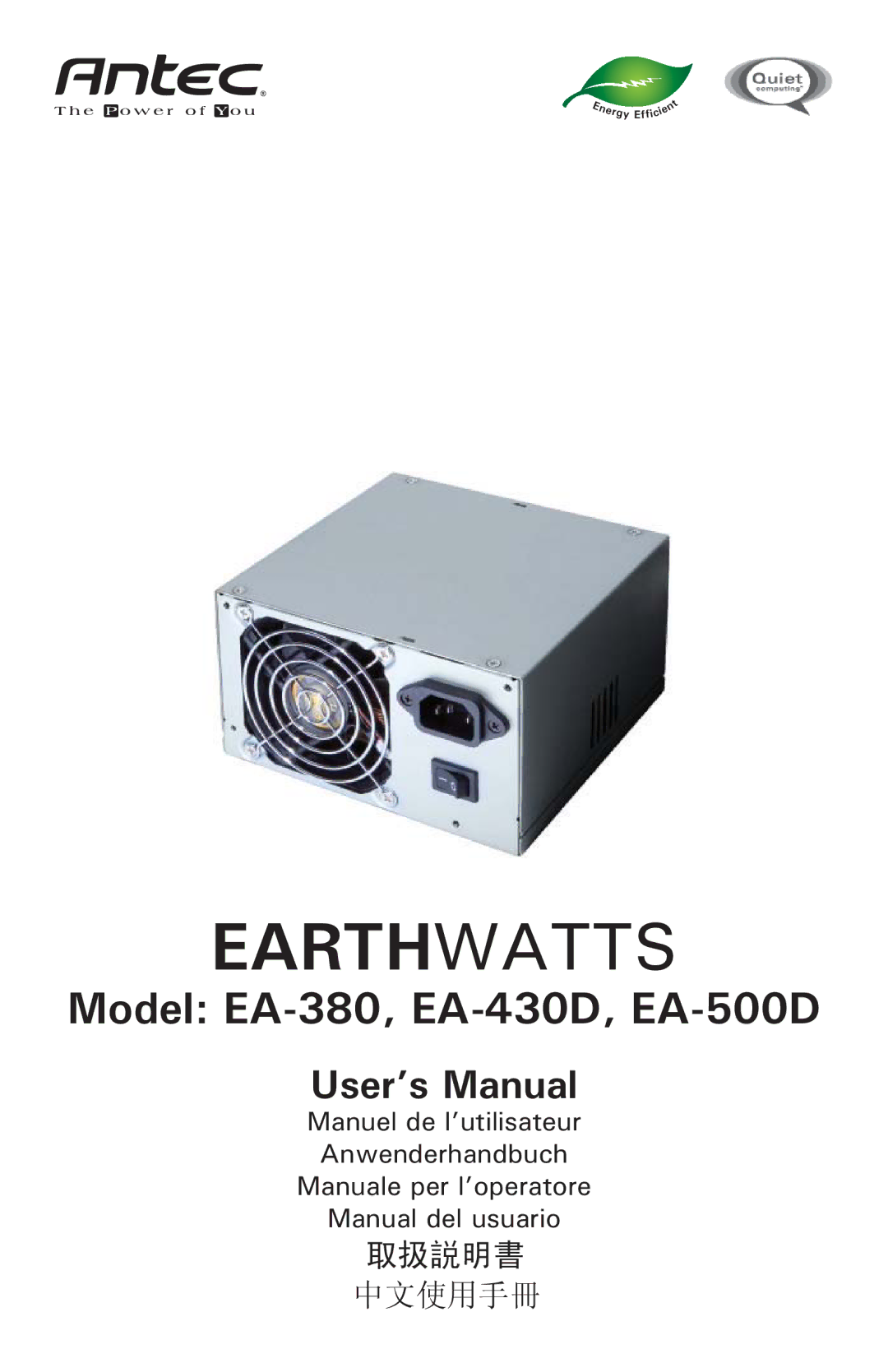 Antec EA-430D, EA-380, EA-500D user manual Earthwatts 