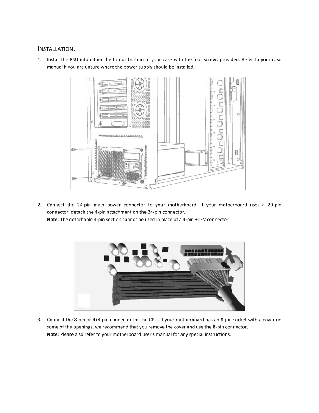 Antec HCG-400M user manual Installation 