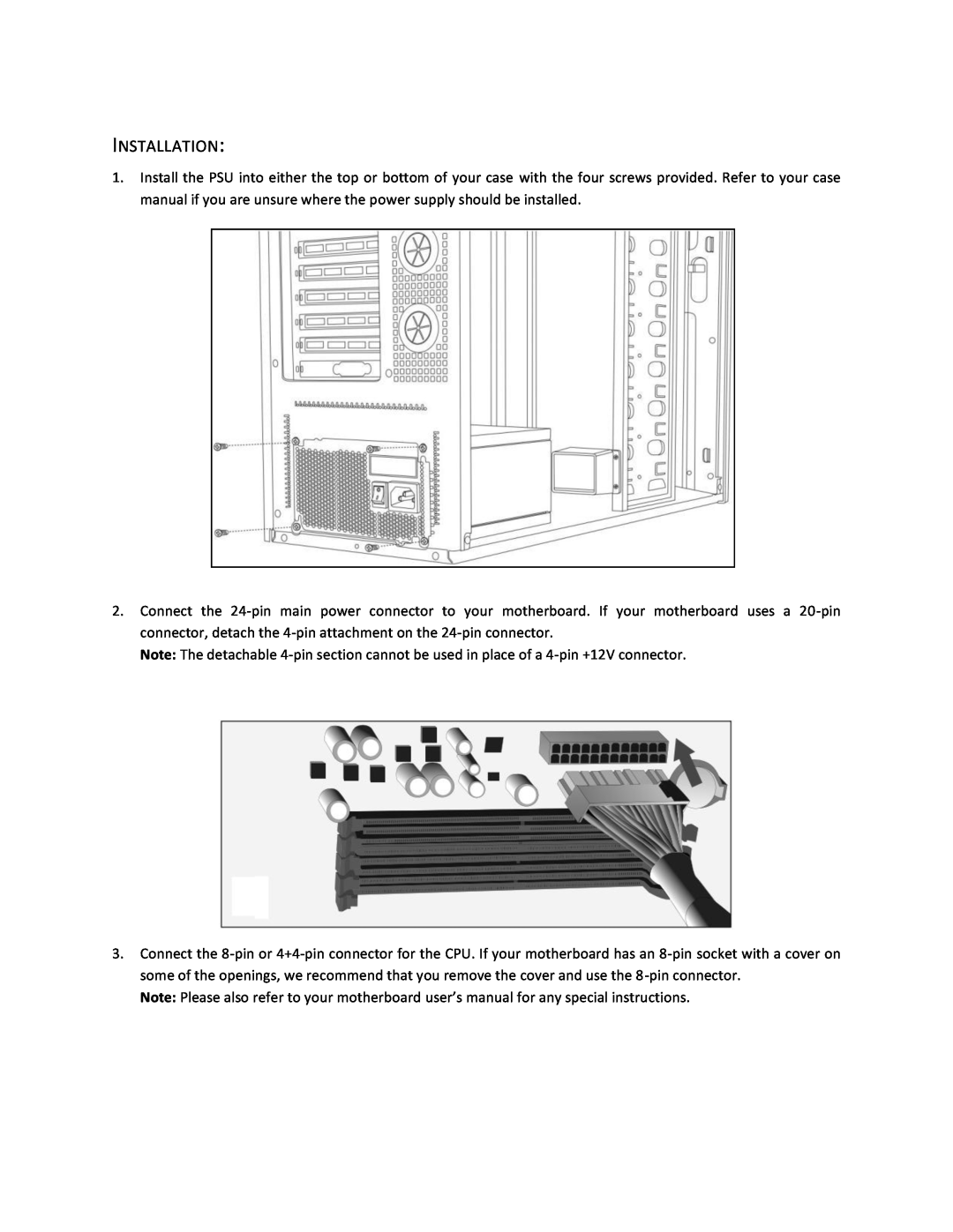 Antec HCG-620M user manual Installation 