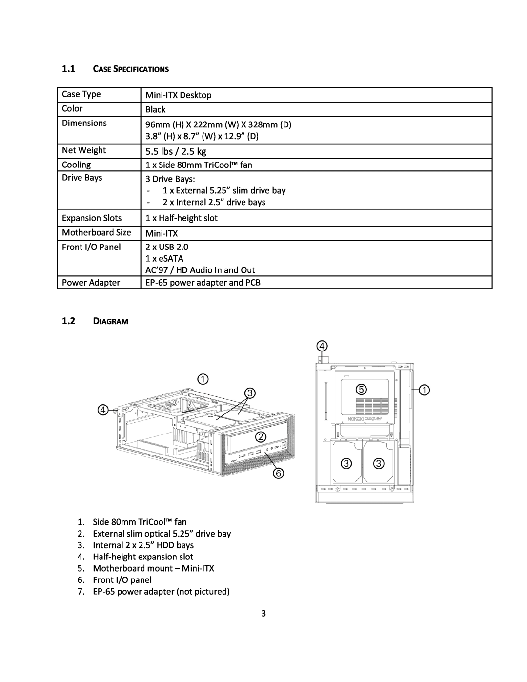 Antec ISK 300-65 user manual lbs / 2.5 kg 