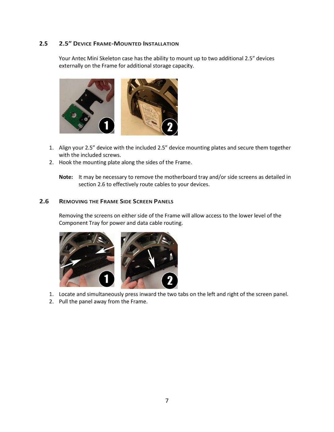 Antec Mini Skeleton-90 user manual Device FRAME-MOUNTED Installation 