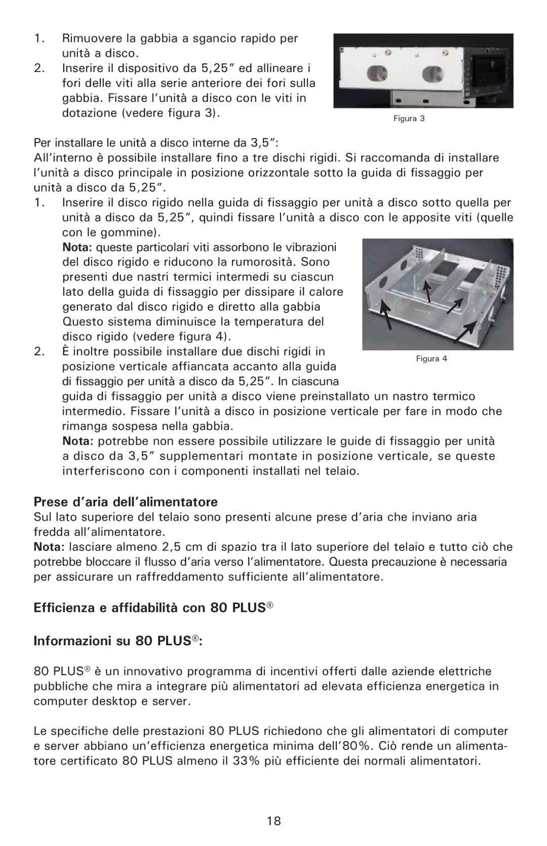 Antec NSK 1380 user manual Prese d’aria dell’alimentatore 