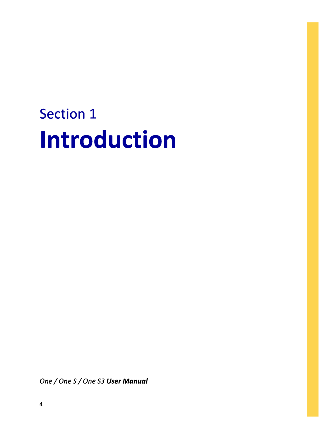 Antec ONE S3 user manual Introduction, Section, One / One S / One S3 User Manual 