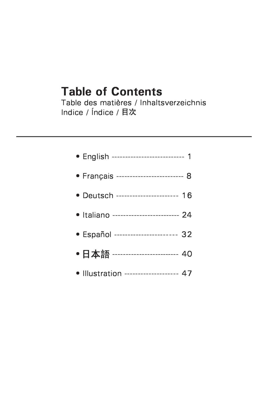 Antec P182 Table of Contents, Table des matières / Inhaltsverzeichnis Indice / Índice, English, Français, Deutsch, Español 