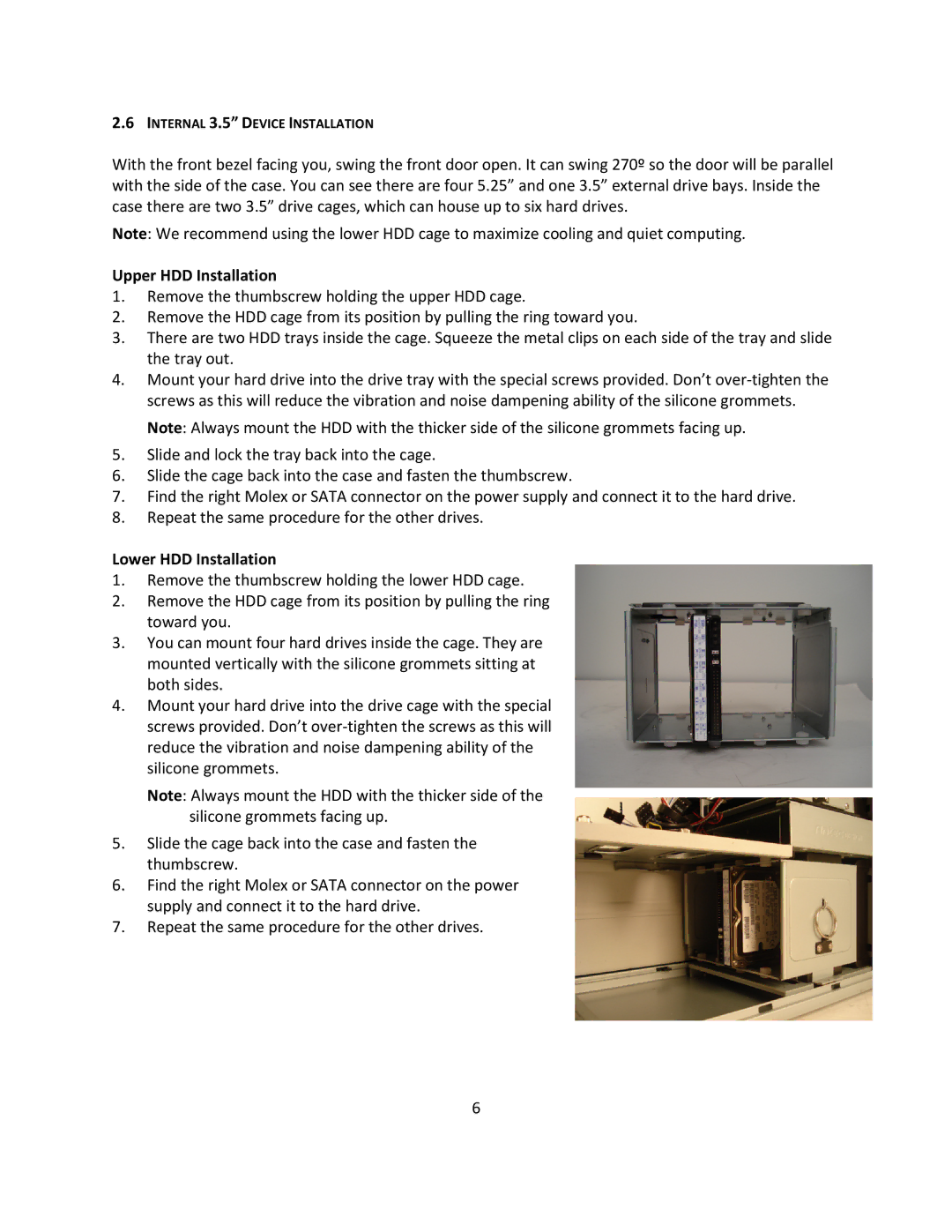 Antec P183 user manual Internal 3.5 Device Installation 