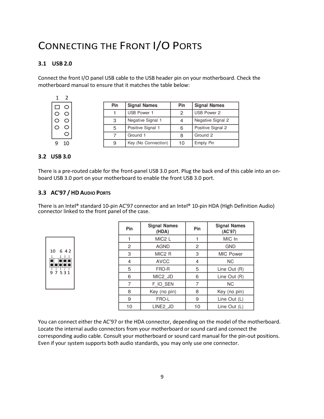 Antec P193 V3 user manual Connecting the Front I/O Ports, Usb 