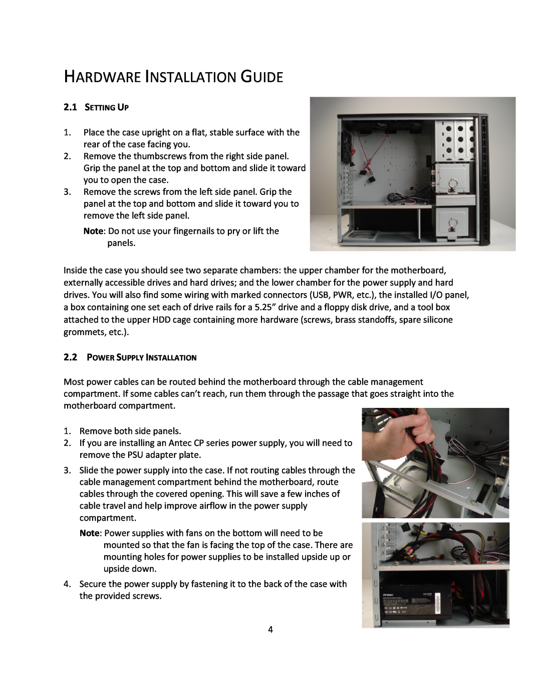 Antec P193 user manual Hardware Installation Guide 