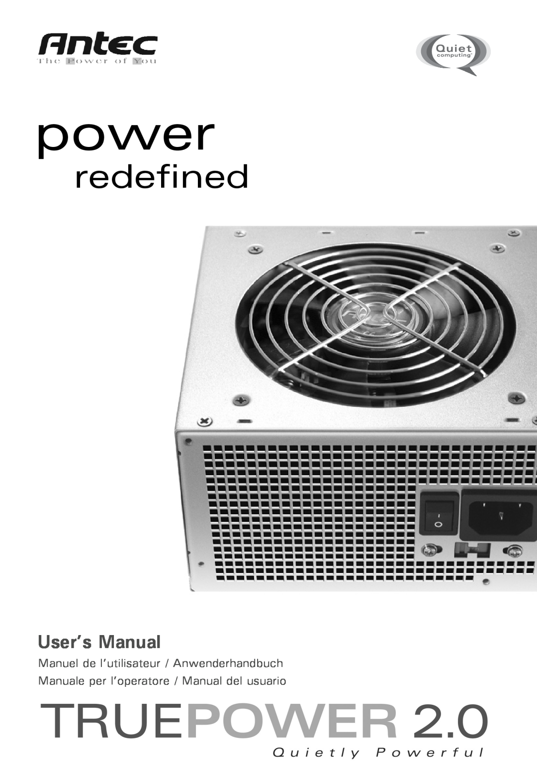 Antec TPII-430, TPII-550, TPII-480, TPII-380 user manual power, redefined, User’s Manual 