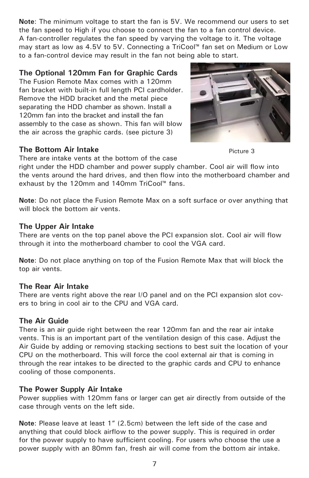 Antec UCC13# 0761345-15725-1 AP Optional 120mm Fan for Graphic Cards, Bottom Air Intake, Upper Air Intake, Rear Air Intake 