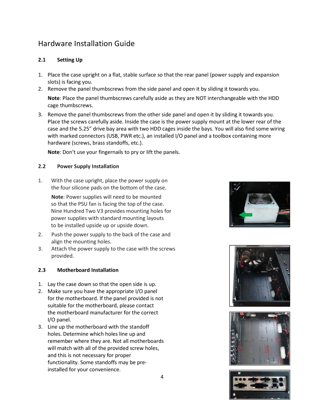 Antec V3 user manual Hardware Installation Guide, Power Supply Installation 