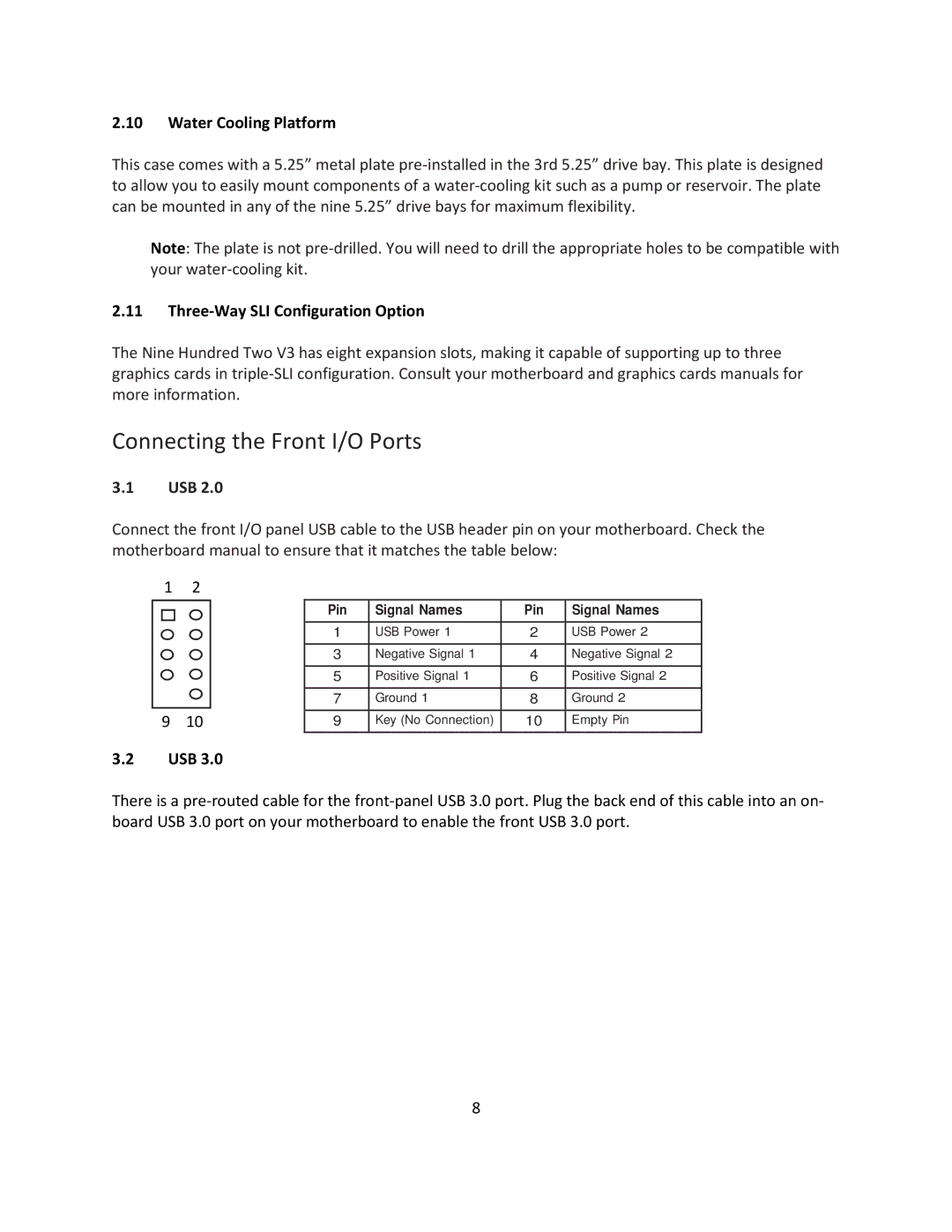 Antec V3 user manual Connecting the Front I/O Ports 