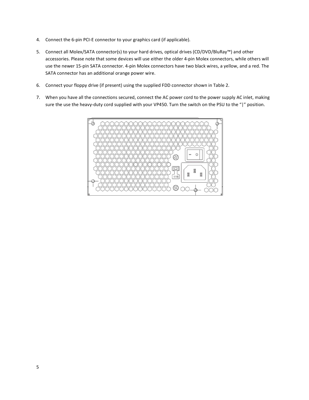 Antec VP450 user manual 