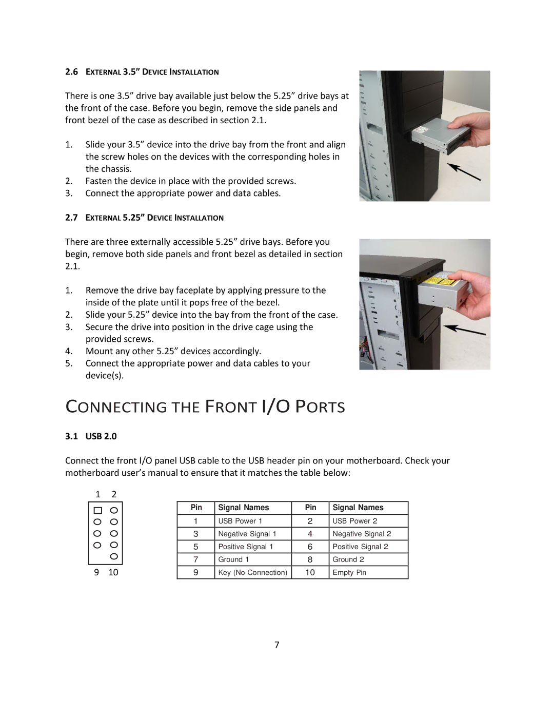 Antec VSK2450 manual Connecting the Front I/O Ports 