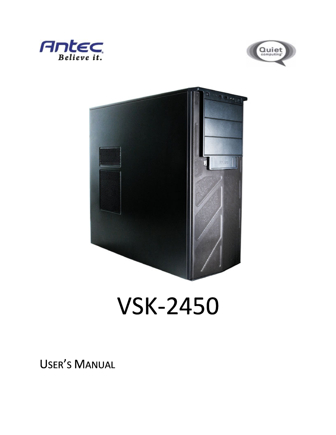Antec VSK2450 manual User’S Manual, VSK‐2450 