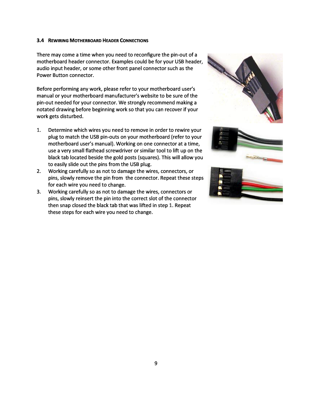 Antec VSK2450 manual Rewiring Motherboard Header Connections 