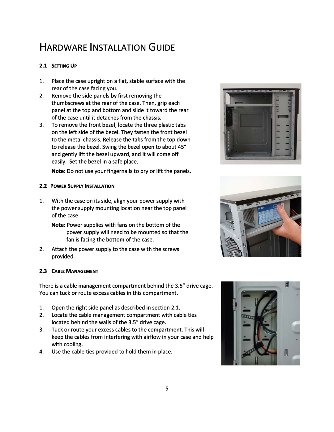 Antec VSK2450 manual Hardware Installation Guide 