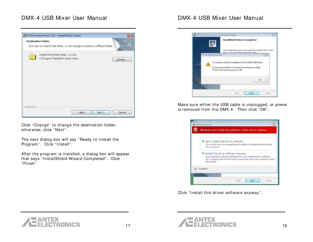 Antex electronic DMX-4 user manual 