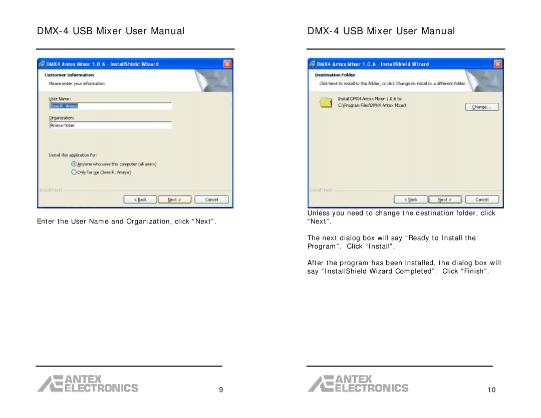 Antex electronic DMX-4 user manual 