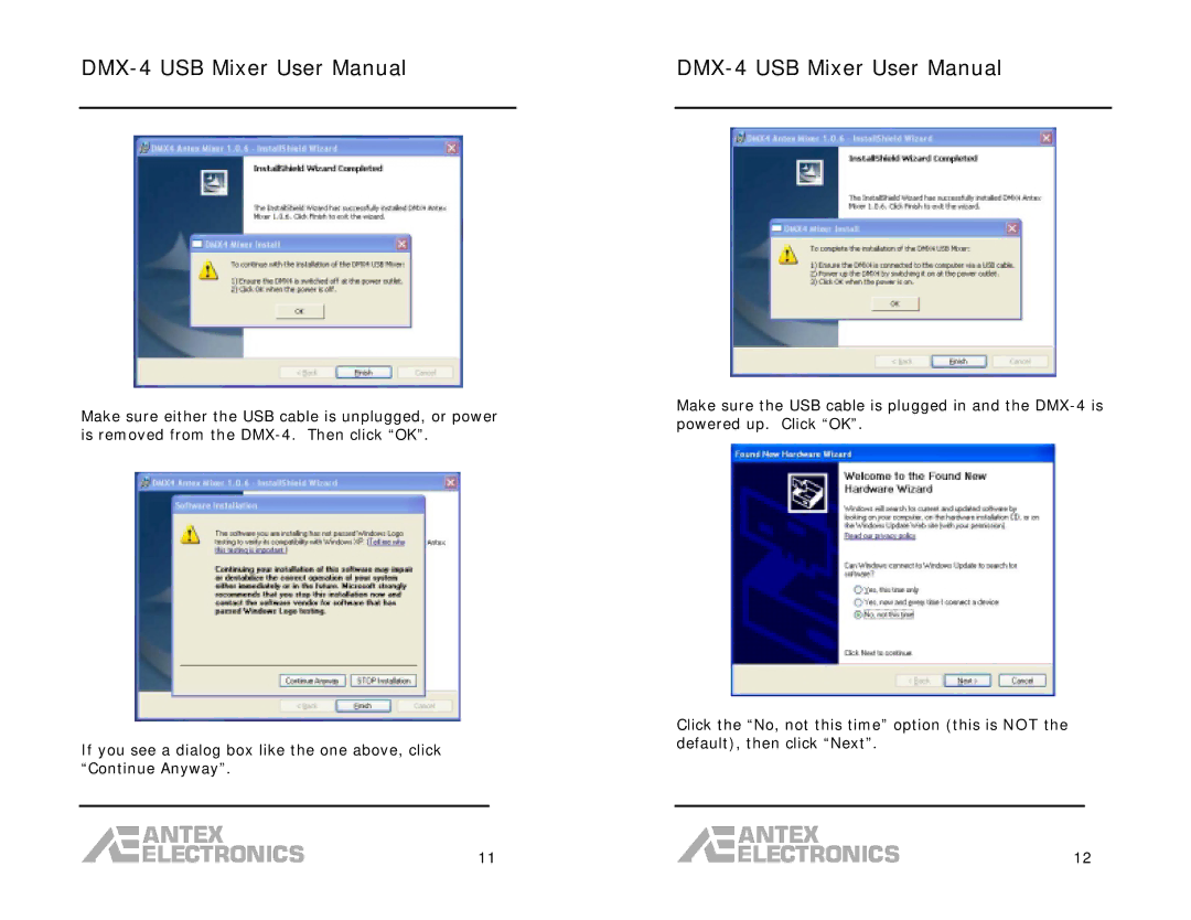 Antex electronic DMX-4 user manual 