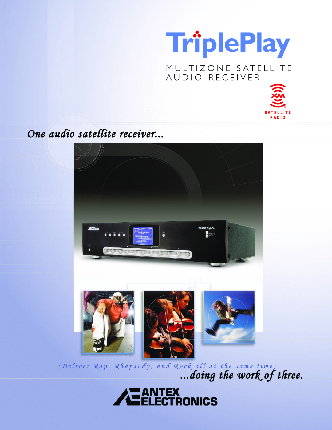 Antex electronic Satellite Radio Multizone Receiver manual One audio satellite receiver, doing the work of three 