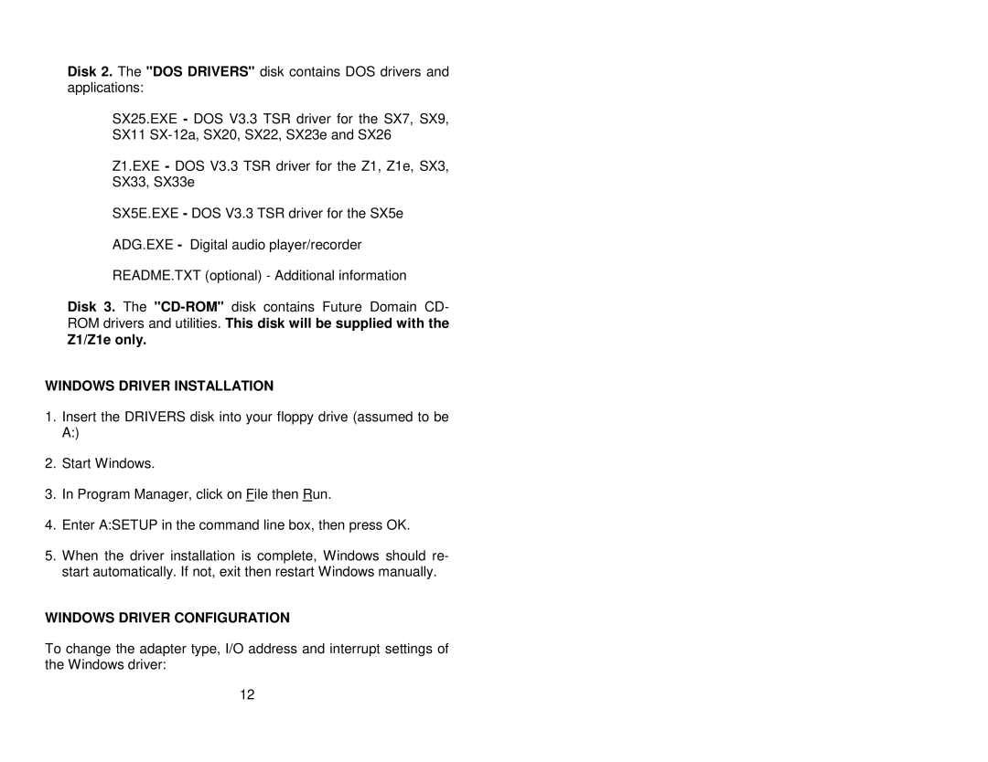 Antex electronic SX-33B, SX-33E user manual Windows Driver Installation, Windows Driver Configuration 