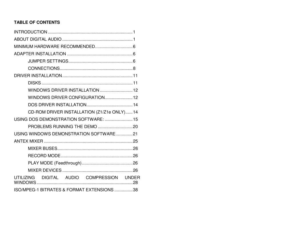 Antex electronic SX-33E, SX-33B user manual Table of Contents 