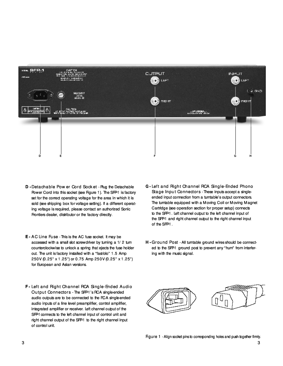 Anthem Audio SFP-1 owner manual G -Leftand Right Channel RCA Single-EndedPhono 