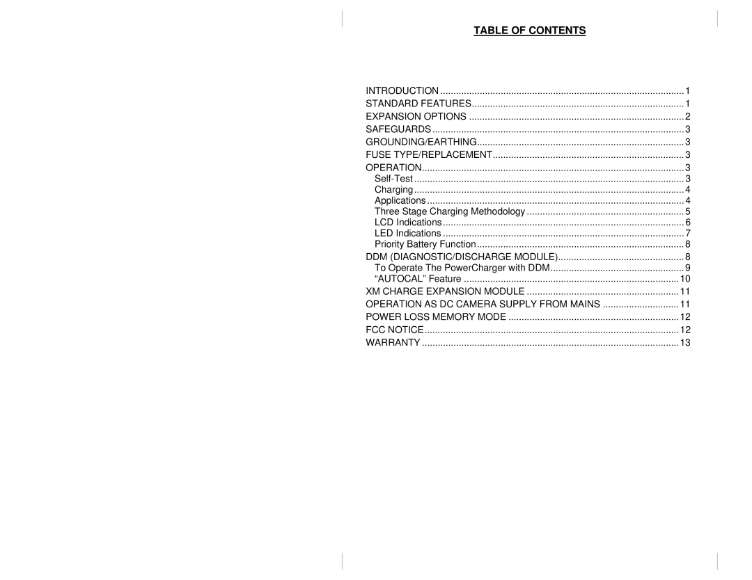 Anton/Bauer 2700, 2400 owner manual Table of Contents 