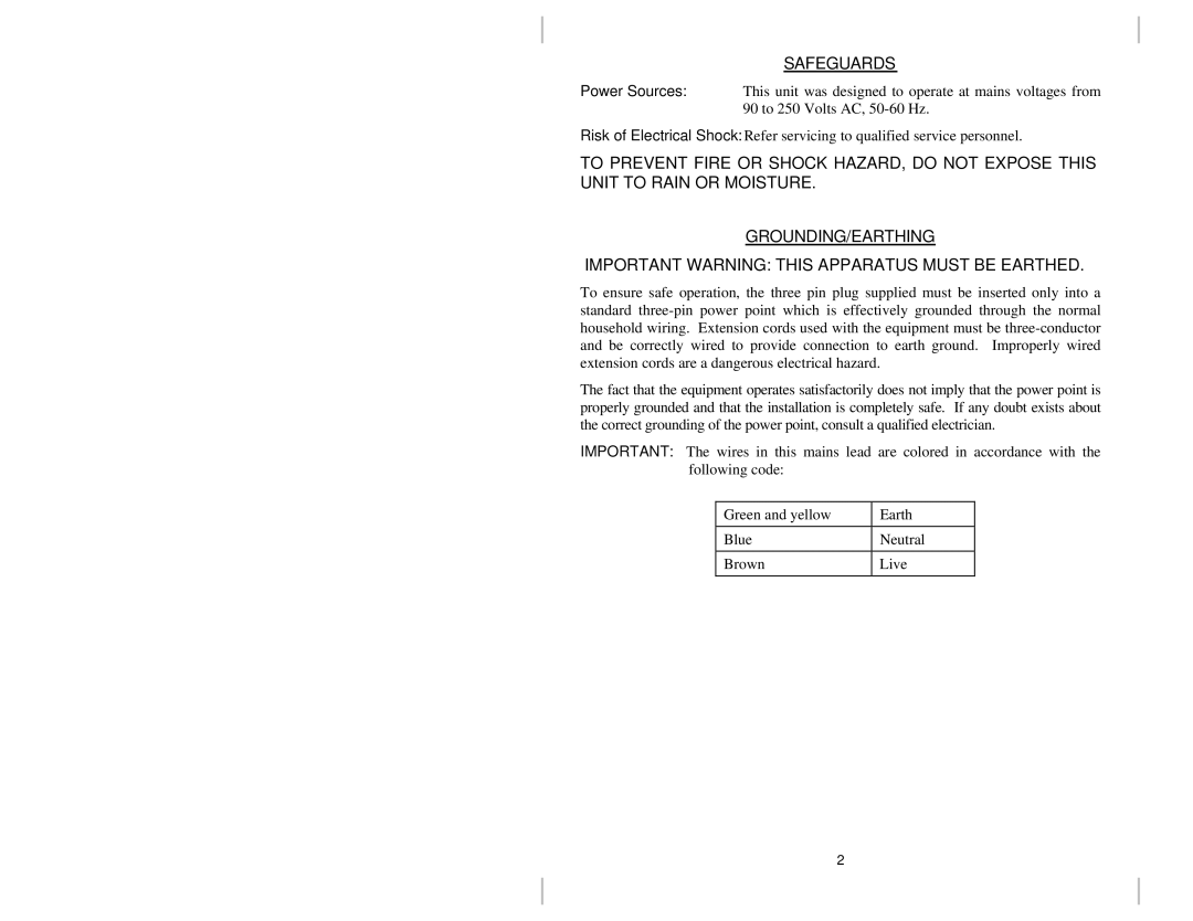 Anton/Bauer 70 owner manual Safeguards, Grounding/Earthing 