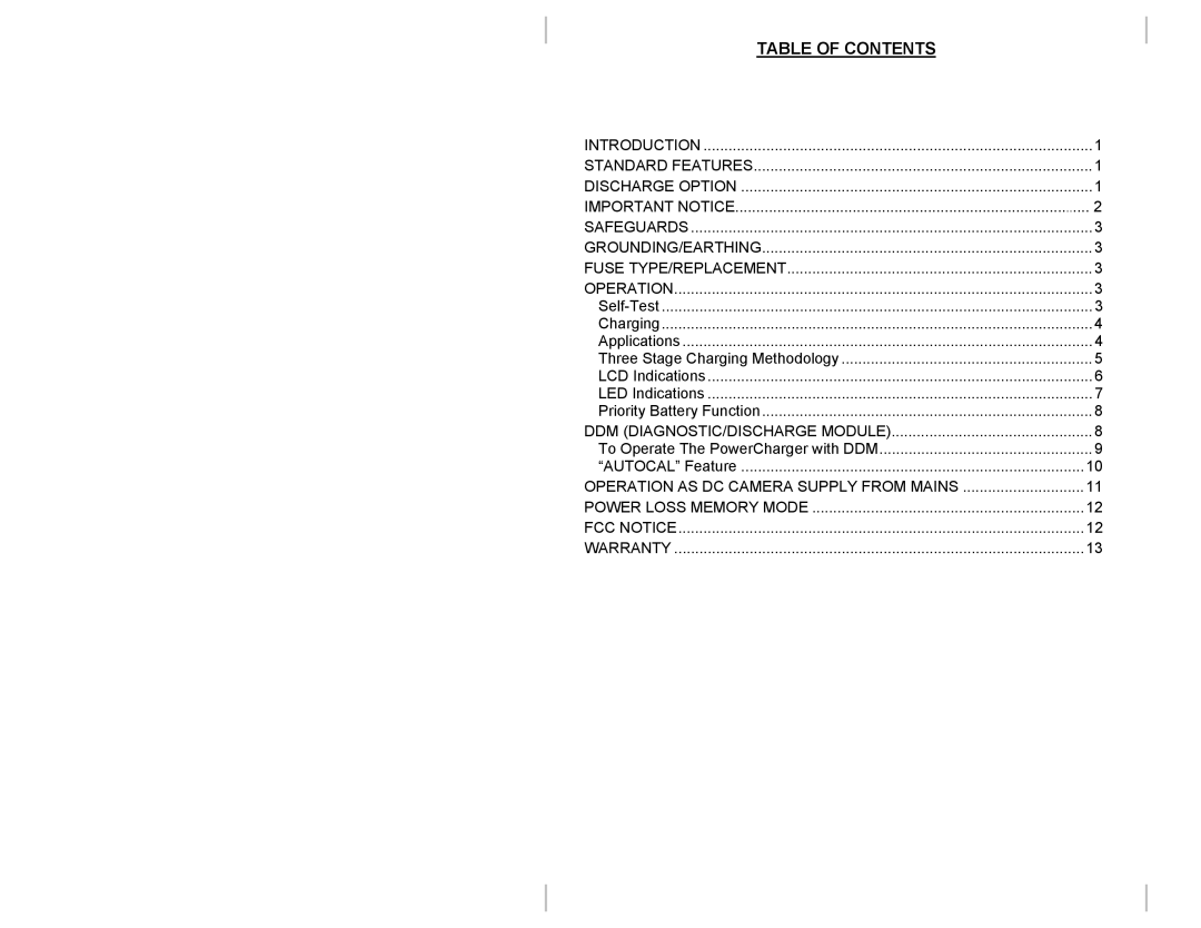 Anton/Bauer DUAL 2702, QUAD 2702 owner manual Table of Contents 