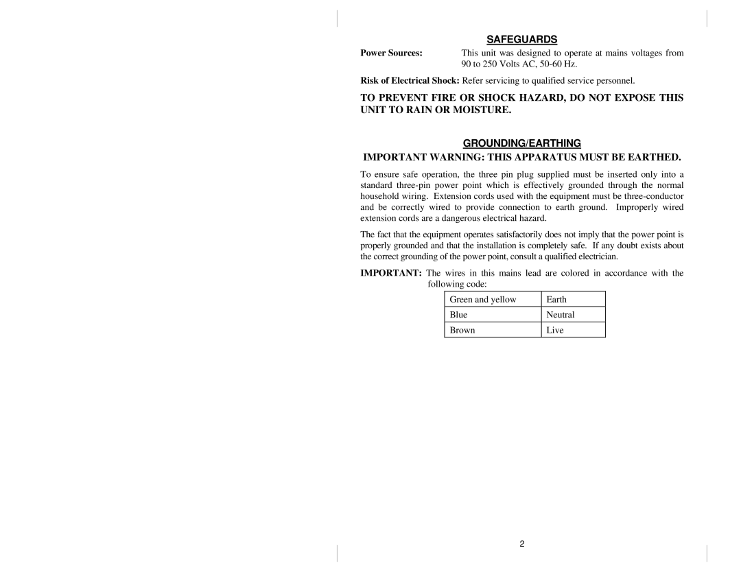 Anton/Bauer T2 owner manual Safeguards, Grounding/Earthing 