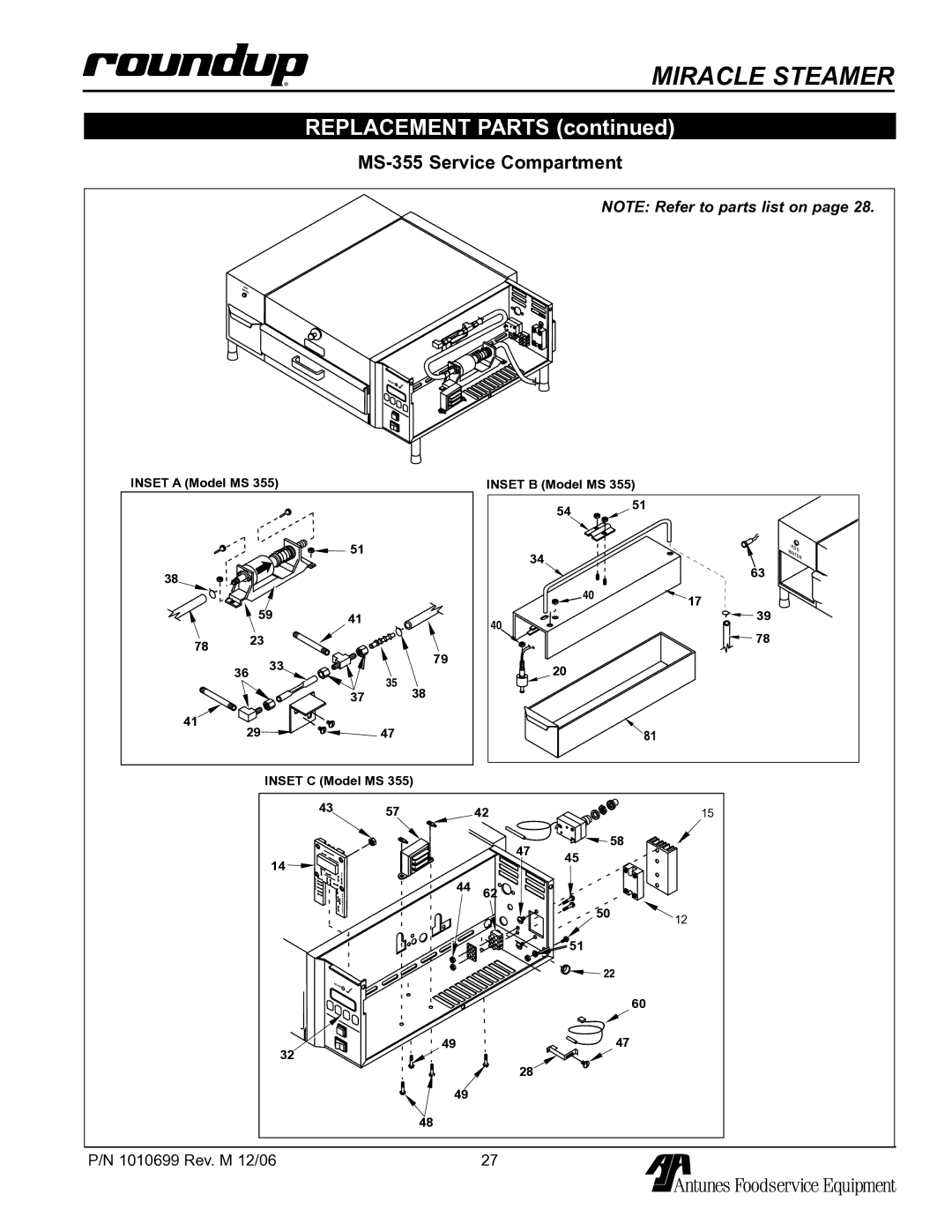 Antunes, AJ MS-150/155 owner manual MS-355 Service Compartment 