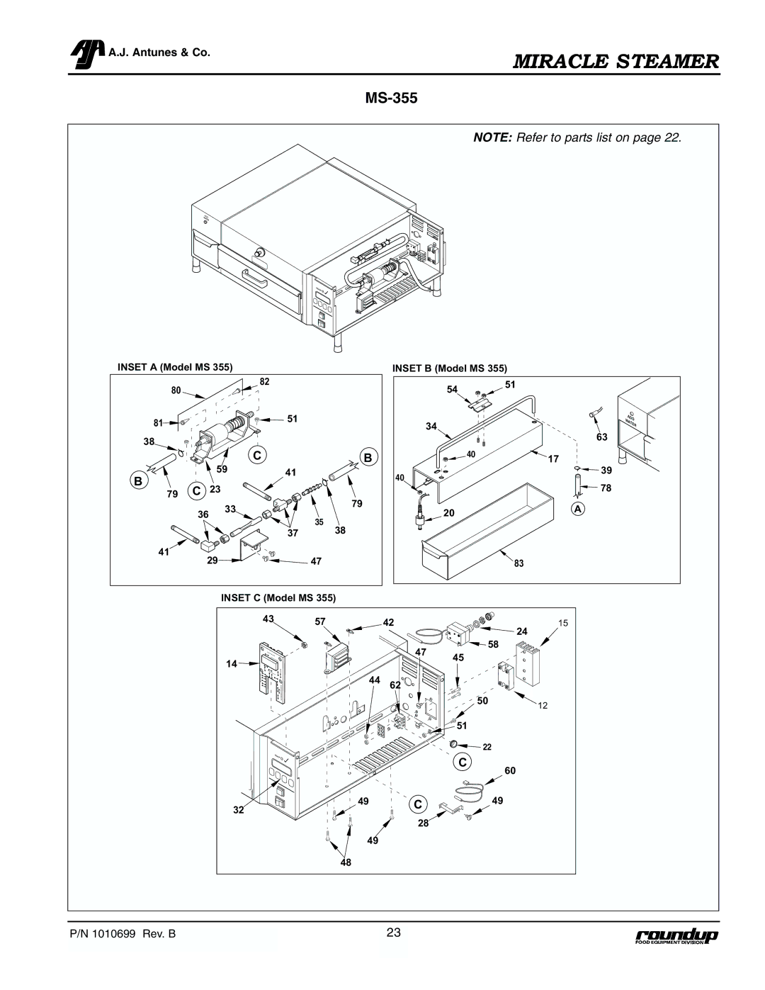 Antunes, AJ MS-355, MS-250/255 owner manual Inset a Model MS 79 C Inset B Model MS 