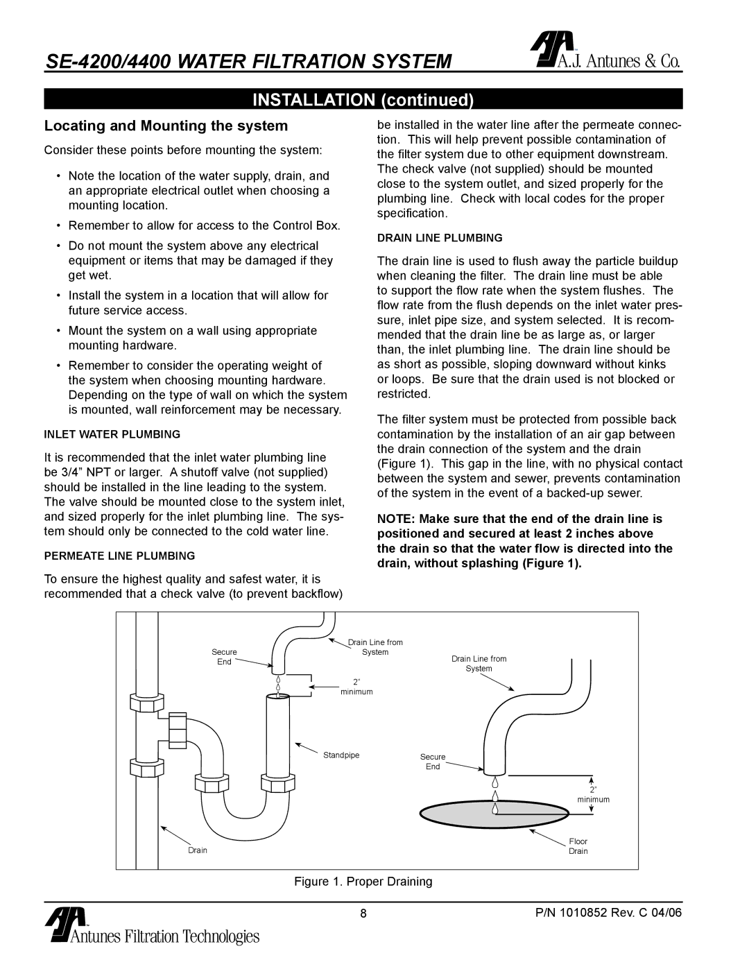 Antunes, AJ SE-4200/4400 owner manual Installation, Locating and Mounting the system 