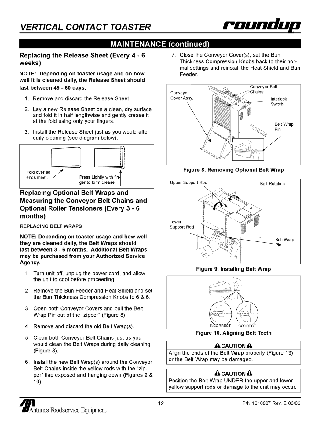 Antunes, AJ VCT-1000 owner manual Maintenance, Replacing the Release Sheet Every 4 6 weeks 