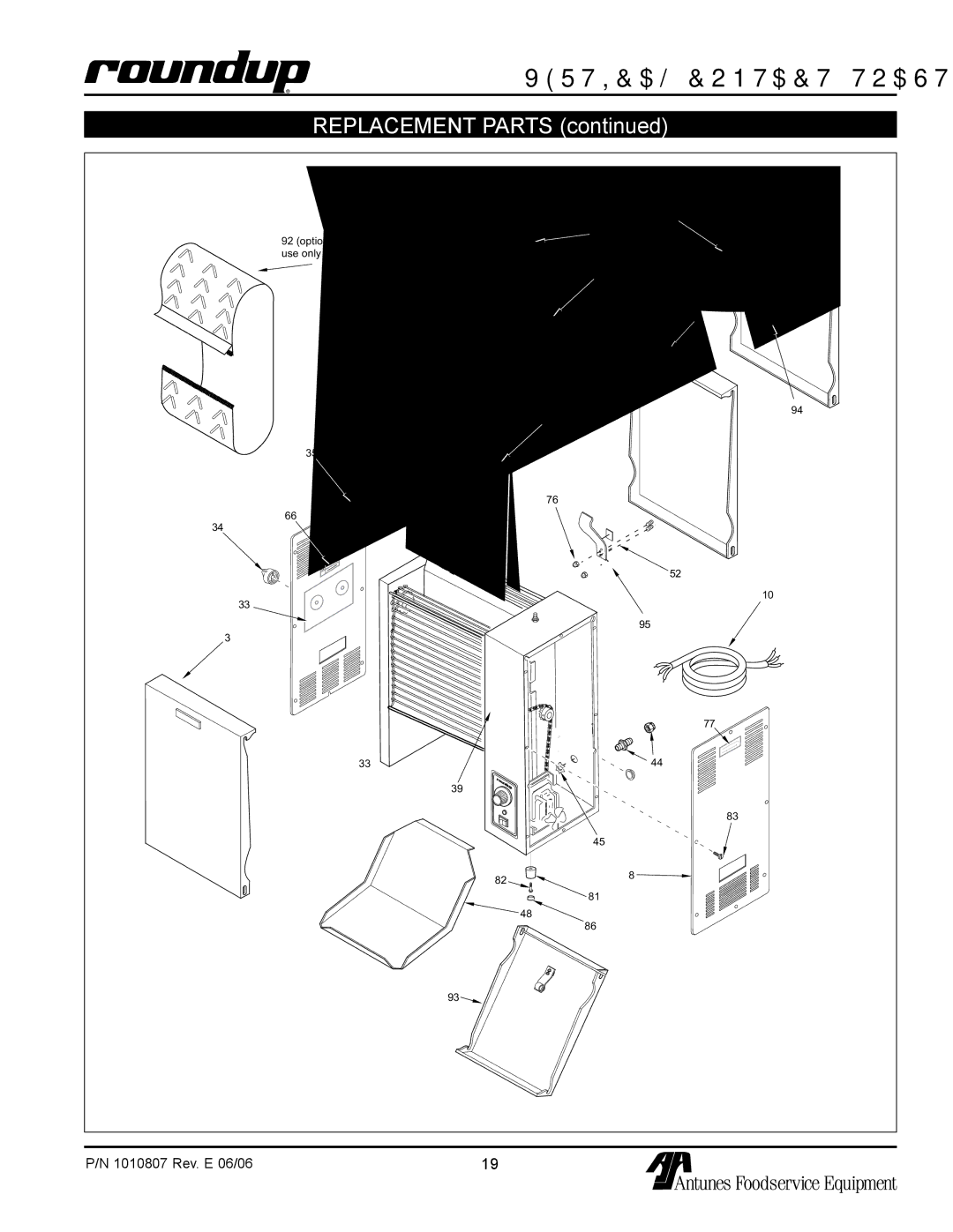 Antunes, AJ VCT-1000 owner manual Replacement Parts 