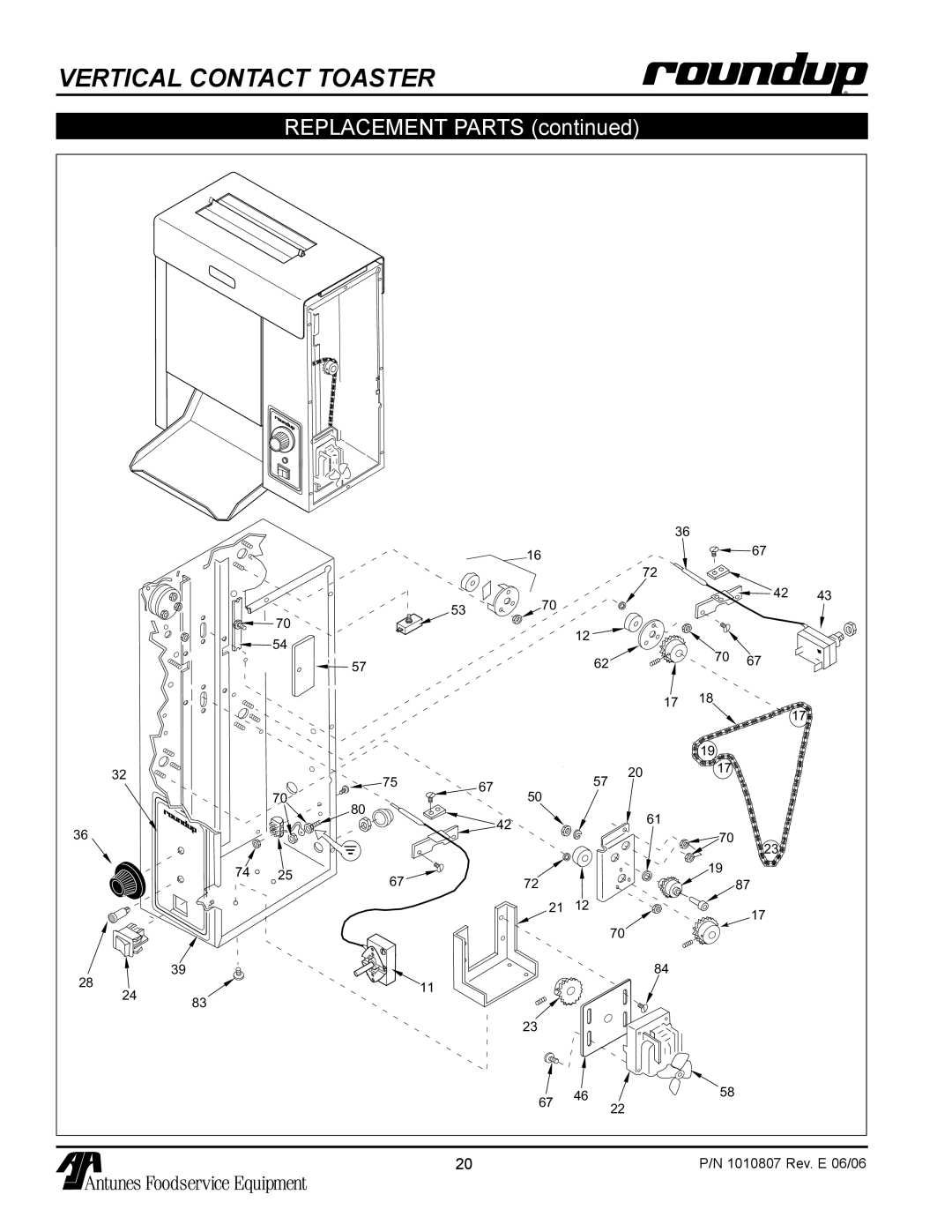 Antunes, AJ VCT-1000 owner manual Vertical Contact Toaster 