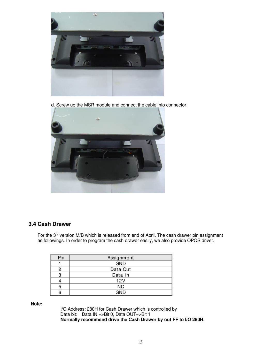 ANUBIS POS50 manual Cash Drawer 