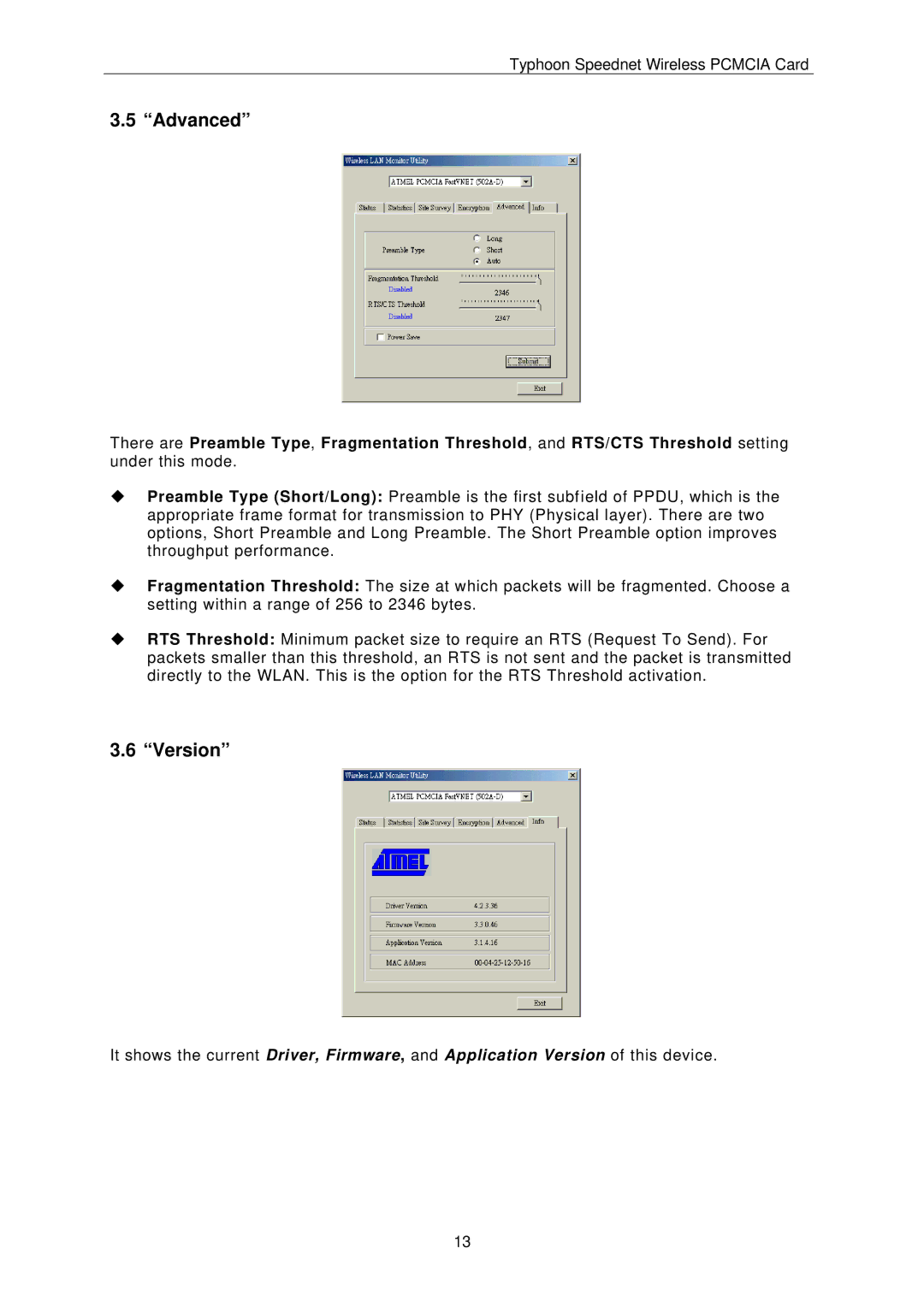 ANUBIS SPEEDNET WIRELESS PCMCIA CARD instruction manual Advanced, Version 