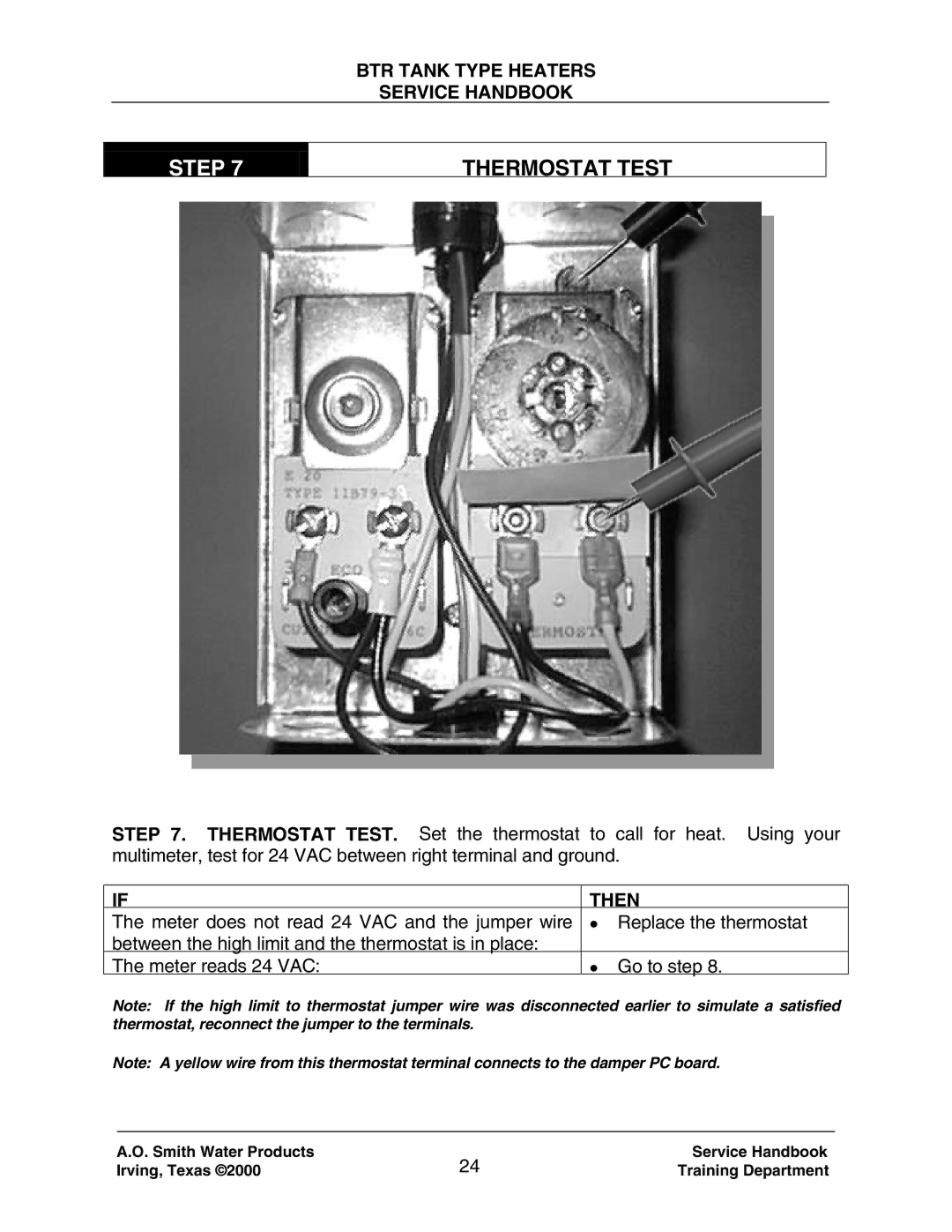 A.O. Smith 120 trough 500 manual Step Thermostat Test 