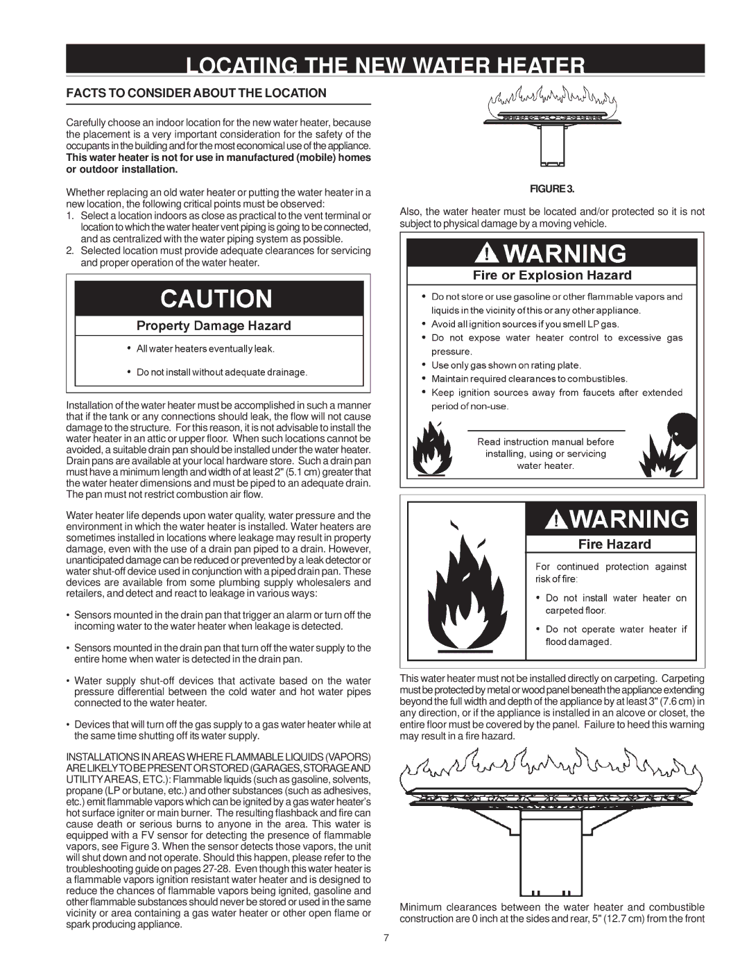 A.O. Smith 185363-001 instruction manual Locating the NEW Water Heater, Facts to Consider about the Location 