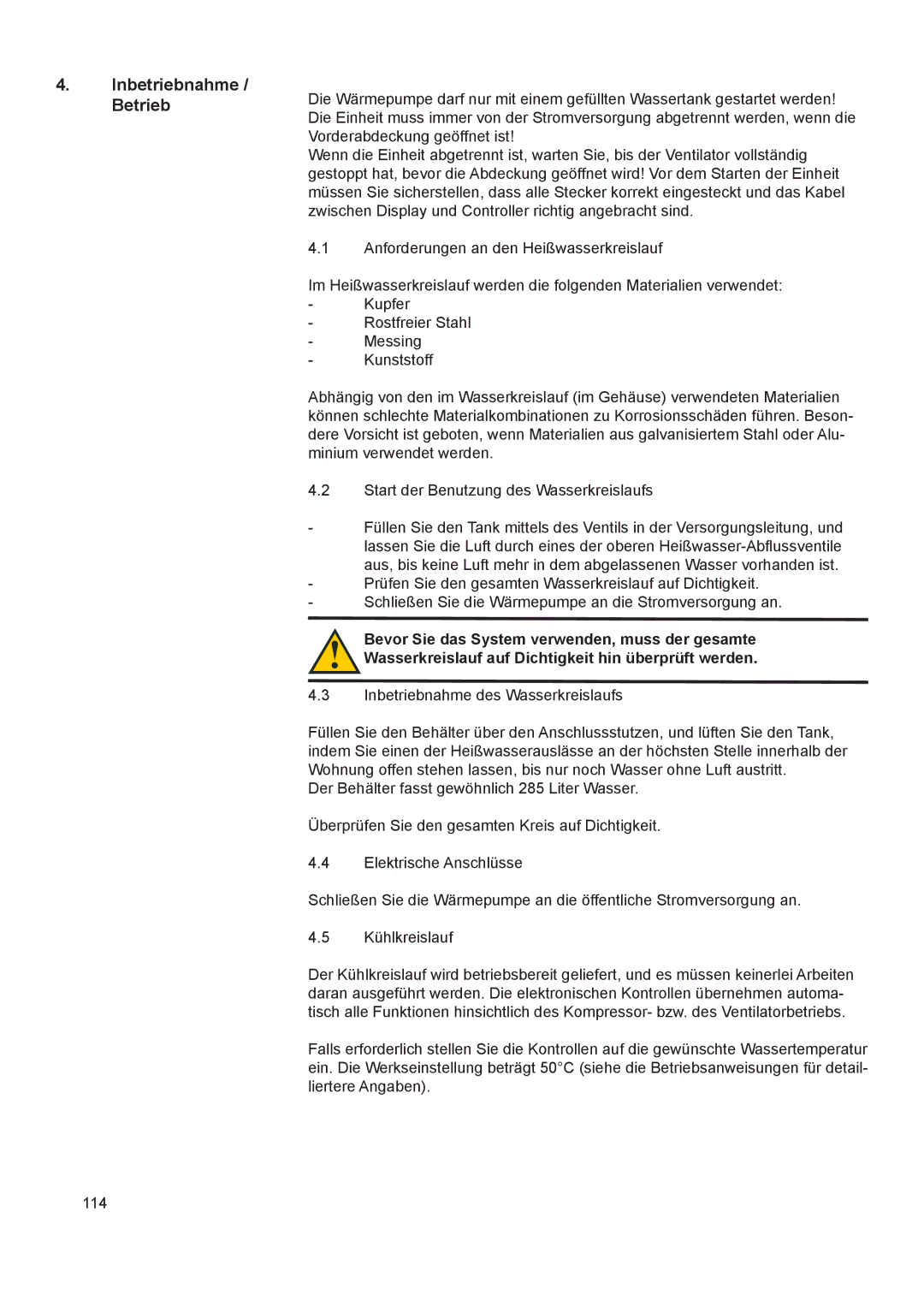 A.O. Smith 290 service manual Inbetriebnahme / Betrieb 